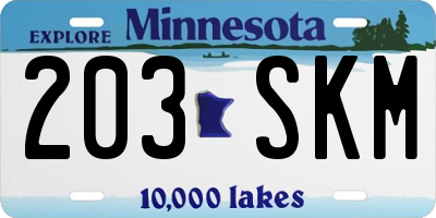 MN license plate 203SKM