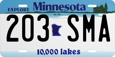 MN license plate 203SMA
