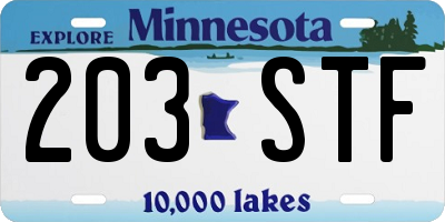 MN license plate 203STF