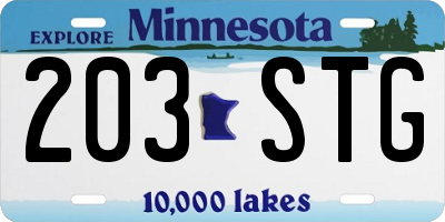 MN license plate 203STG