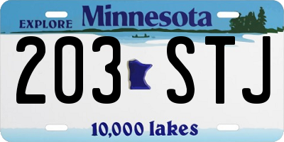 MN license plate 203STJ