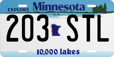 MN license plate 203STL