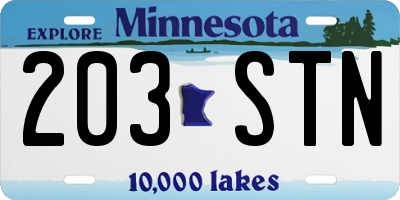 MN license plate 203STN
