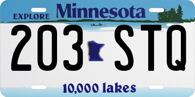 MN license plate 203STQ