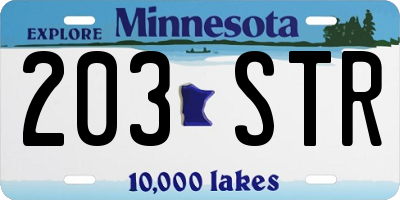 MN license plate 203STR