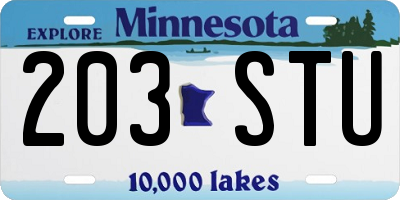 MN license plate 203STU