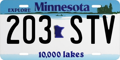 MN license plate 203STV
