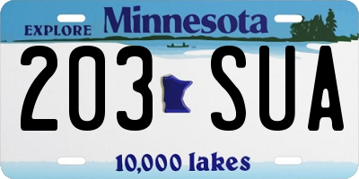 MN license plate 203SUA