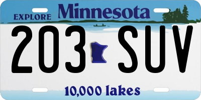 MN license plate 203SUV