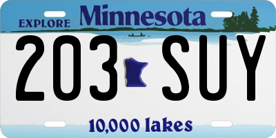 MN license plate 203SUY