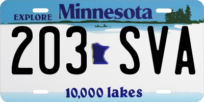 MN license plate 203SVA