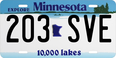 MN license plate 203SVE