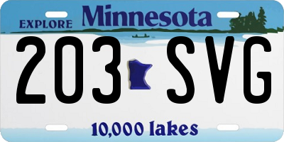 MN license plate 203SVG