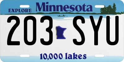 MN license plate 203SYU