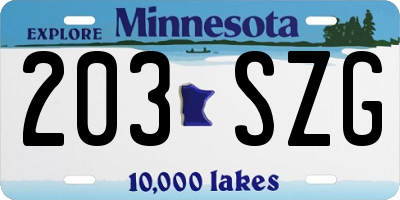MN license plate 203SZG
