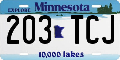 MN license plate 203TCJ