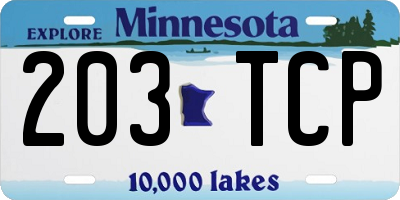 MN license plate 203TCP