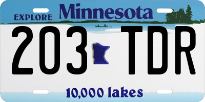 MN license plate 203TDR