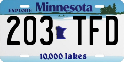 MN license plate 203TFD