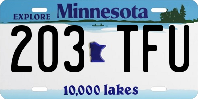 MN license plate 203TFU