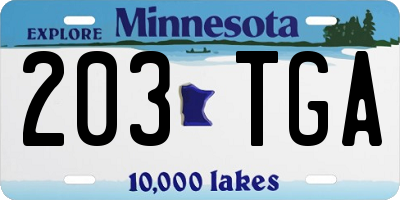 MN license plate 203TGA