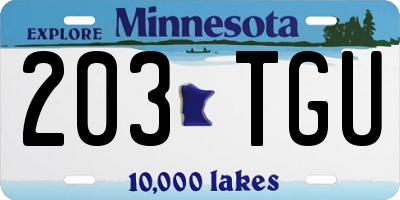 MN license plate 203TGU