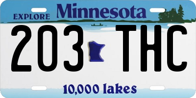 MN license plate 203THC