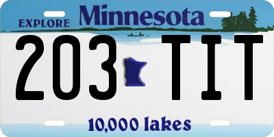 MN license plate 203TIT