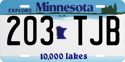 MN license plate 203TJB