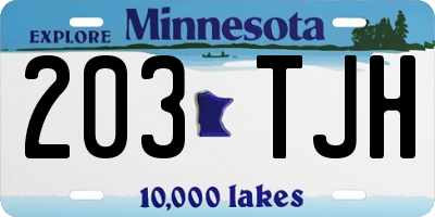 MN license plate 203TJH