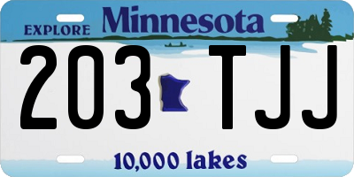 MN license plate 203TJJ