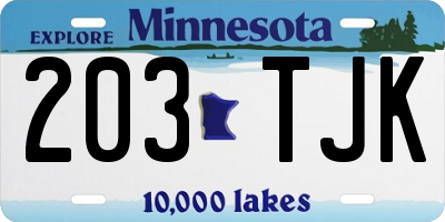 MN license plate 203TJK