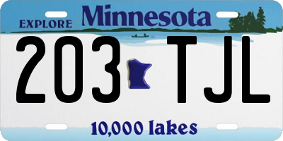 MN license plate 203TJL