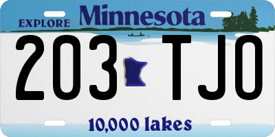MN license plate 203TJO