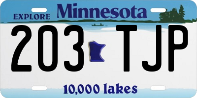 MN license plate 203TJP