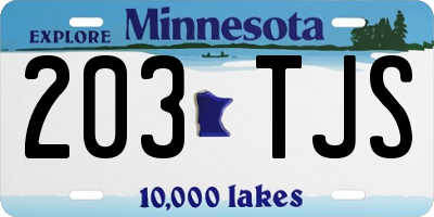 MN license plate 203TJS
