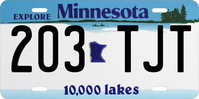 MN license plate 203TJT
