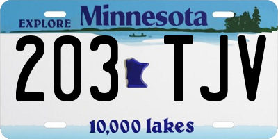 MN license plate 203TJV
