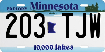 MN license plate 203TJW