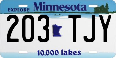 MN license plate 203TJY