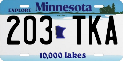 MN license plate 203TKA