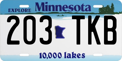 MN license plate 203TKB