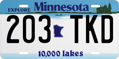 MN license plate 203TKD