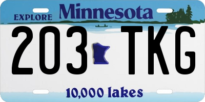 MN license plate 203TKG