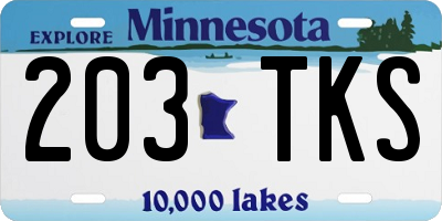 MN license plate 203TKS