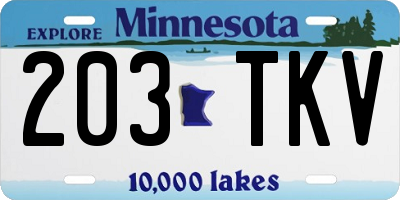 MN license plate 203TKV