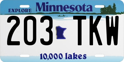 MN license plate 203TKW