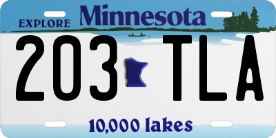 MN license plate 203TLA