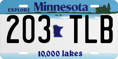 MN license plate 203TLB
