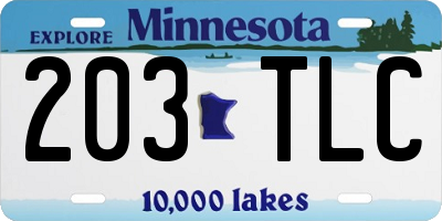 MN license plate 203TLC